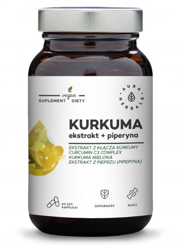 Aura Herbals KURKUMA I PIEPRZ piperyna TURMERIC ekstrakt