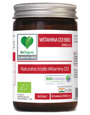 BeOrganic WITAMINA D3 2000 naturalna BIO ekstrakt