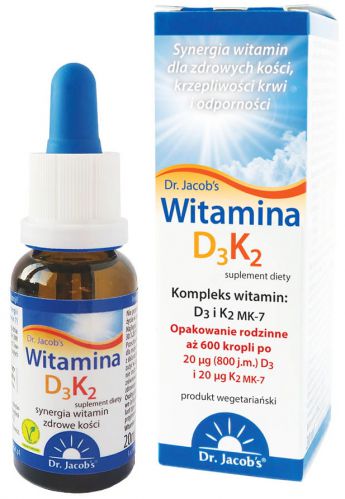 Dr Jacobs WITAMINA K2 MK-7 + D3 KROPLE NATURALNE