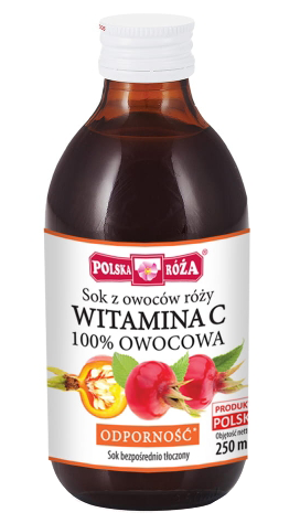 Polska Róża NATURALNA WITAMINA C 100% Owocowa SOK Z OWOCÓW RÓŻY