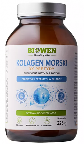 Biowen KOLAGEN MORSKI Z DORSZA 3X PEPTYDY AMINOKWASY Probiotyk CZYSTY SKŁAD