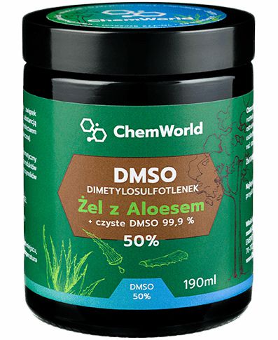 ChemWorld Żel DMSO 99,9% Moc 50% z Aloesem 190ml CZYSTE DMSO