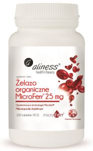ALINESS Żelazo organiczne MicroFerr 25mg 100tab