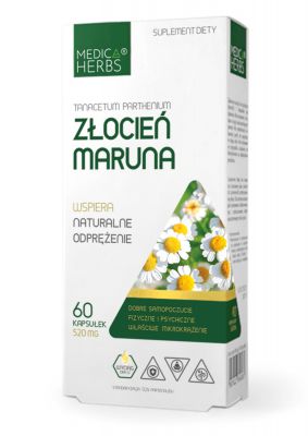 ZŁOCIEŃ MARUNA wrotycz MIGRENA BÓL 300mg Medica Herbs
